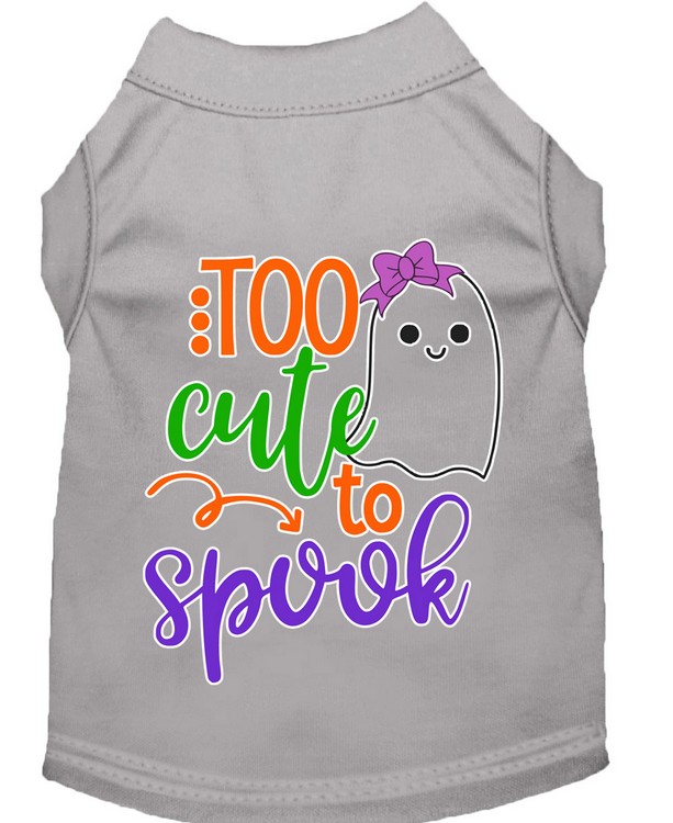 Too Cute to Spook-Girly Ghost Screen Print Dog Shirt Grey XXL